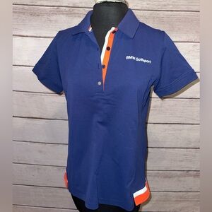 BMW Large Golfsport Blue Polo Shirt Pickleball Tennis Golf Summer Casual Preppy